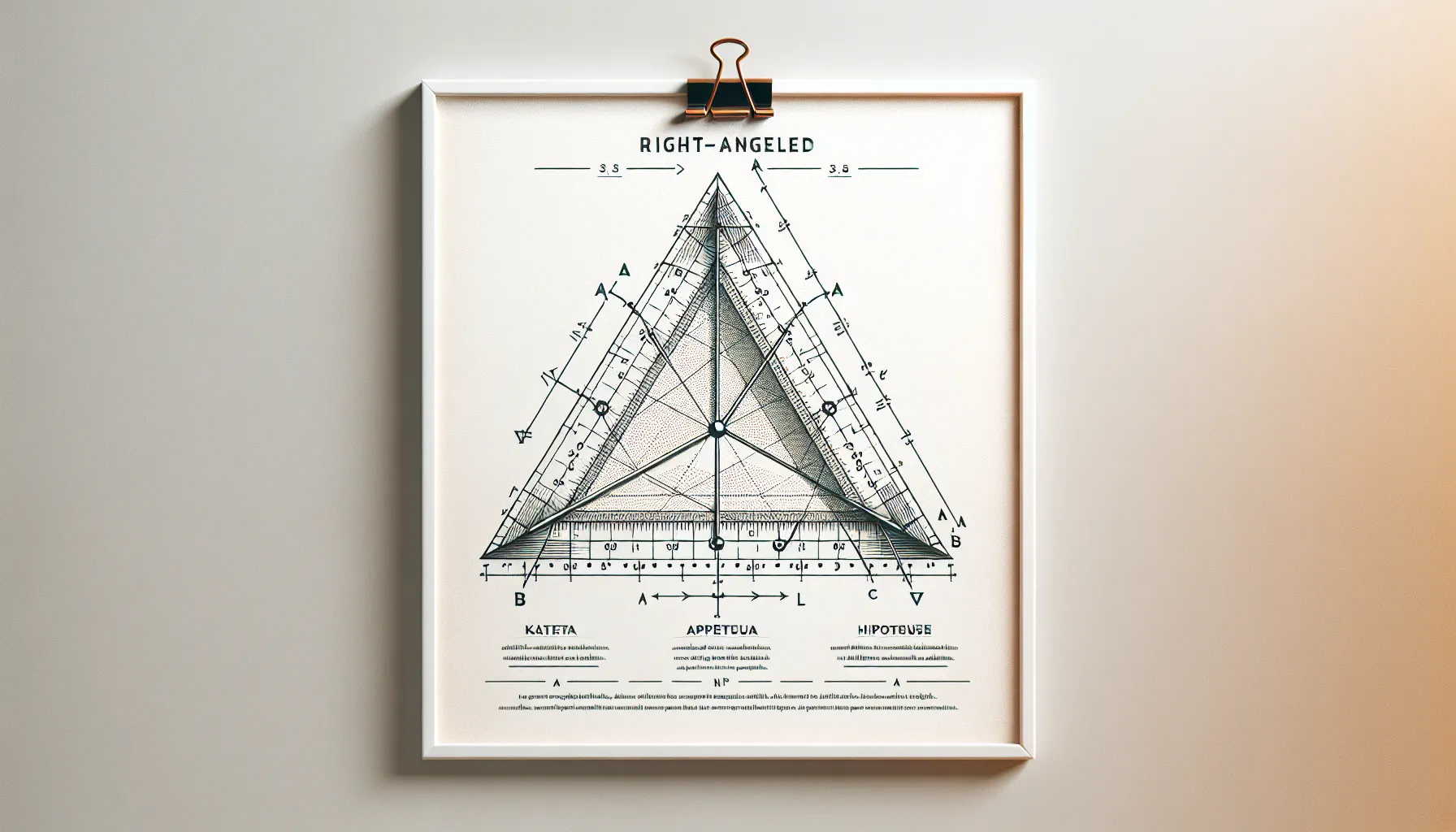 Diagram of a labeled right-angled triangle.