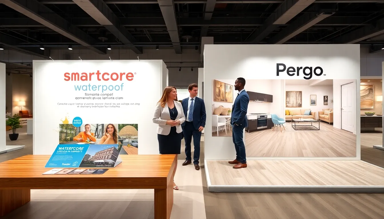 showroom display of Smartcore and Pergo flooring options.