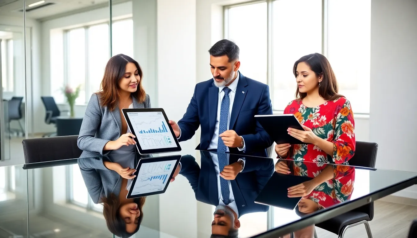 professionals discussing tax planning in a modern office.