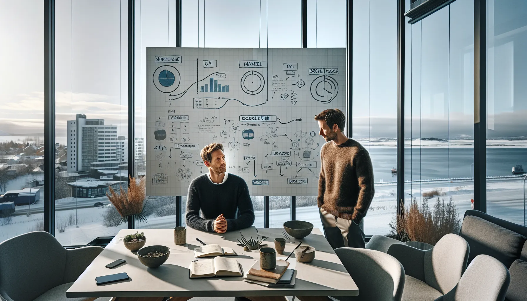 Vår prosess for seo: hva du kan forvente de første 90 dagene 3 Norwegian seo consultant presenting a 90-day kpi roadmap with analytics dashboards.