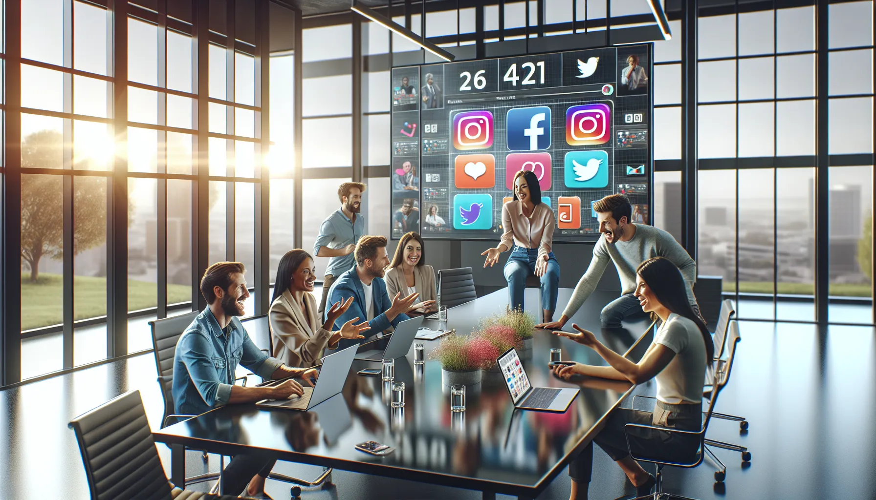 Contact ActivePropertyCare.com: Your Guide to Getting in Touch 9 diverse team discussing social media strategies in a modern office.