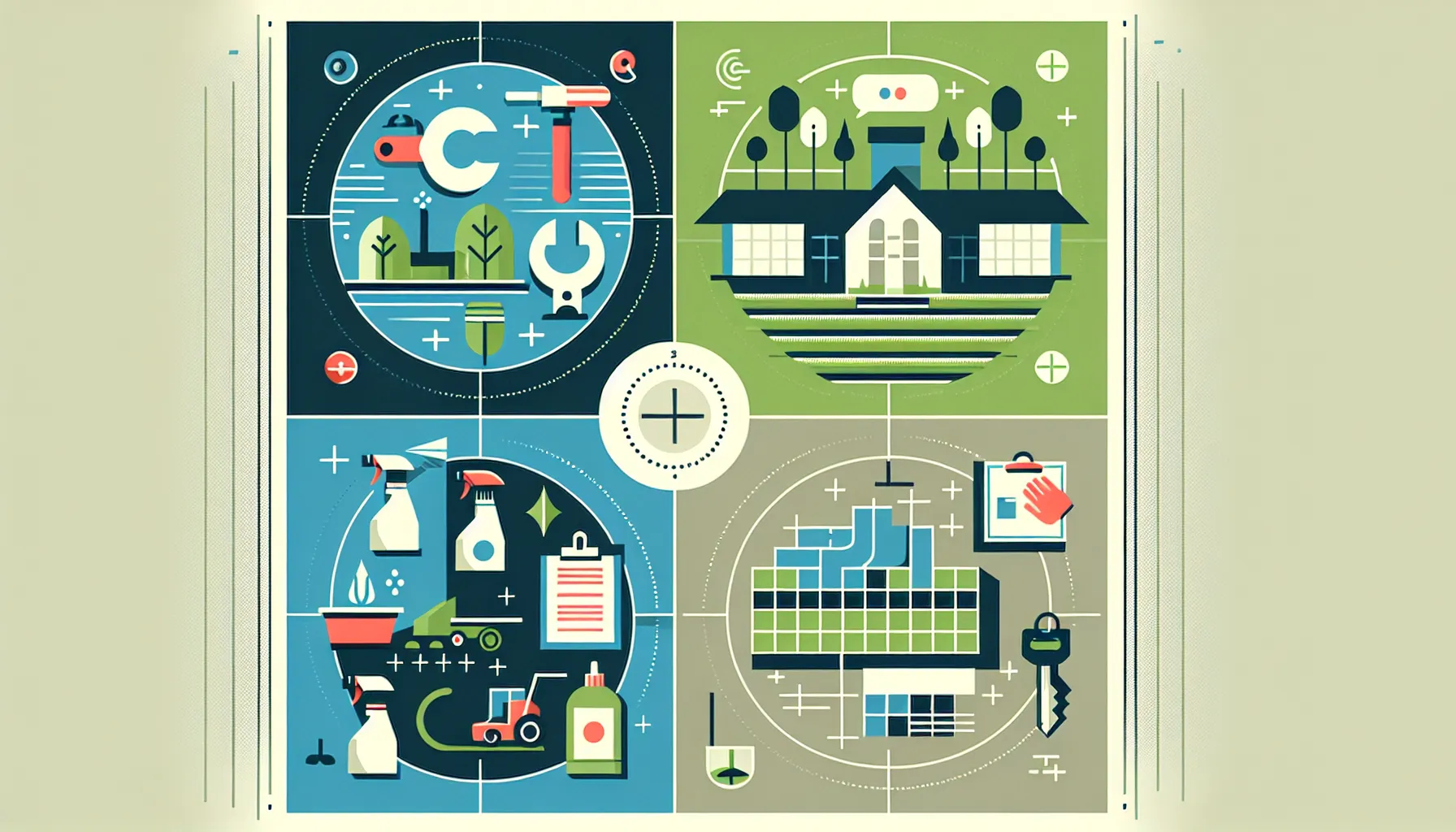 illustration of four core property services in Lafayette, United States.