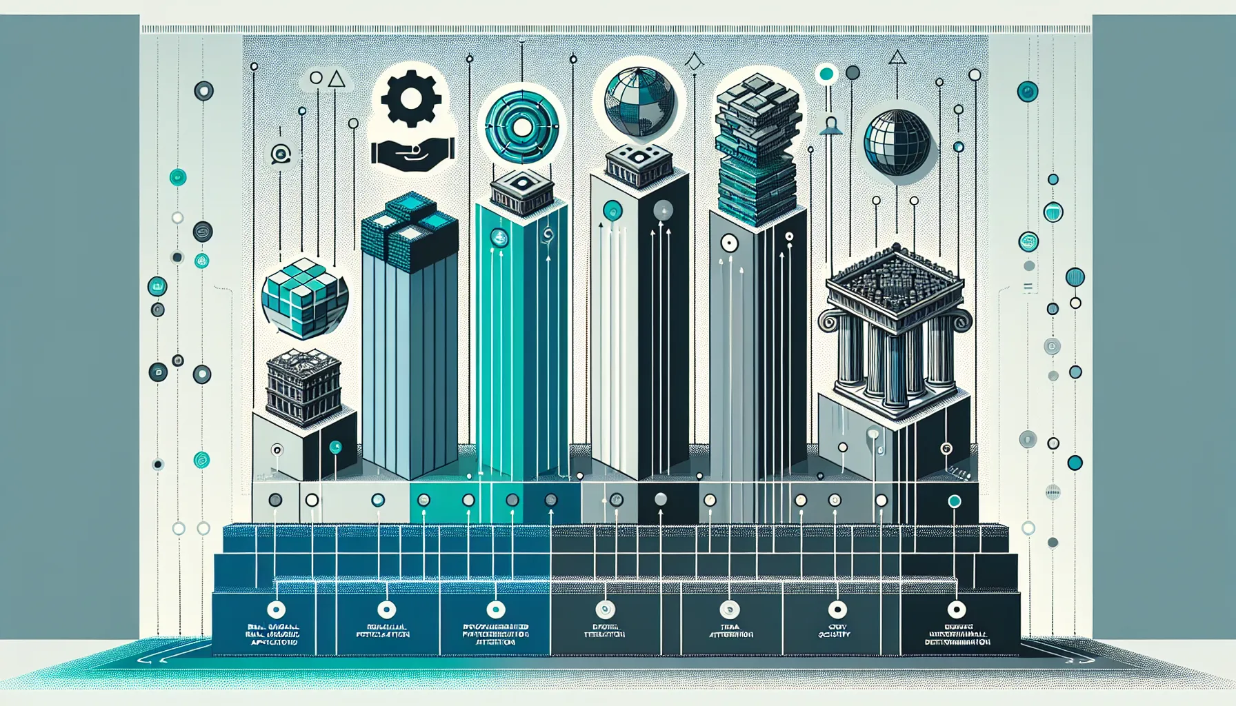 Five pillars showing key criteria for mainstream-ready altcoins with icons.