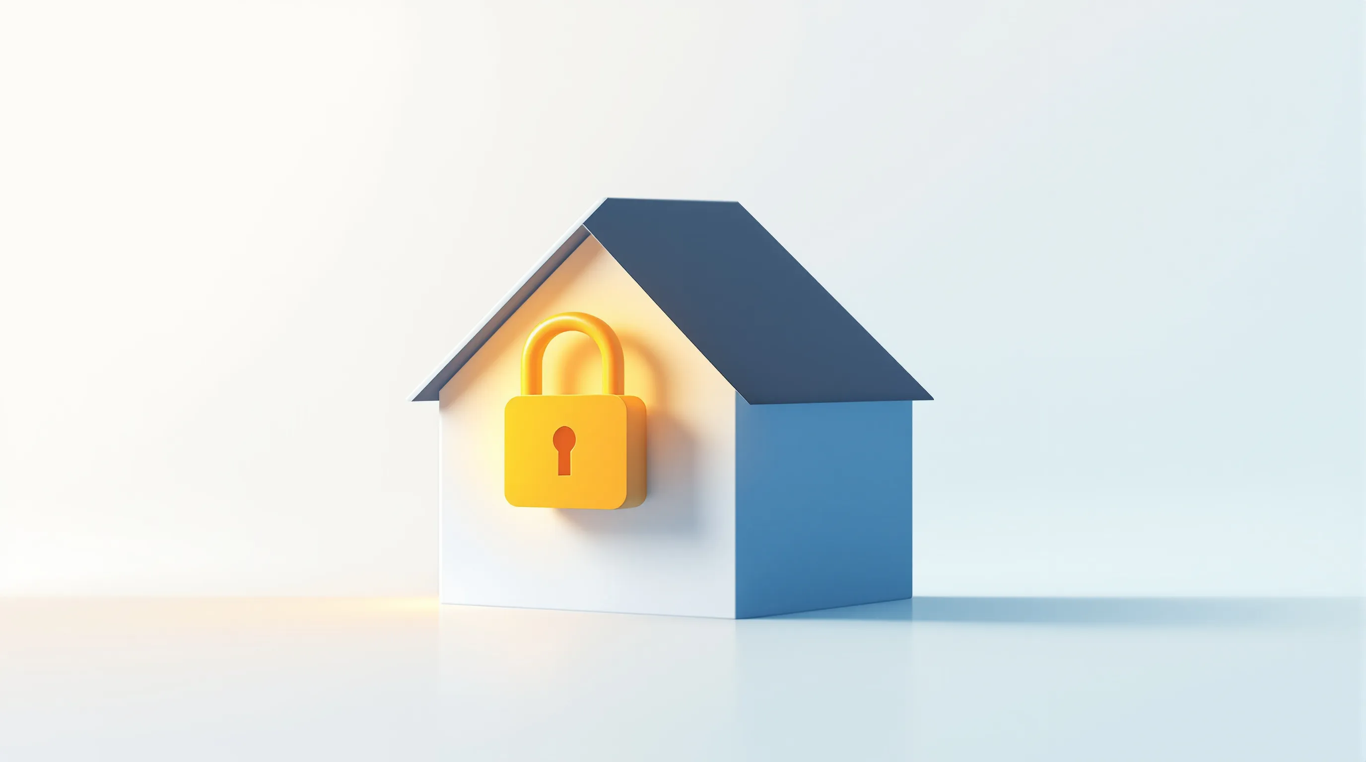 Minimalist house icon with lock symbol representing property deposit protection rights.