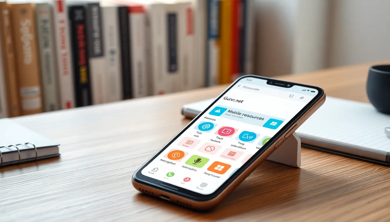 mobile interface of Gu1vn.net displayed on a smartphone in a professional setting.