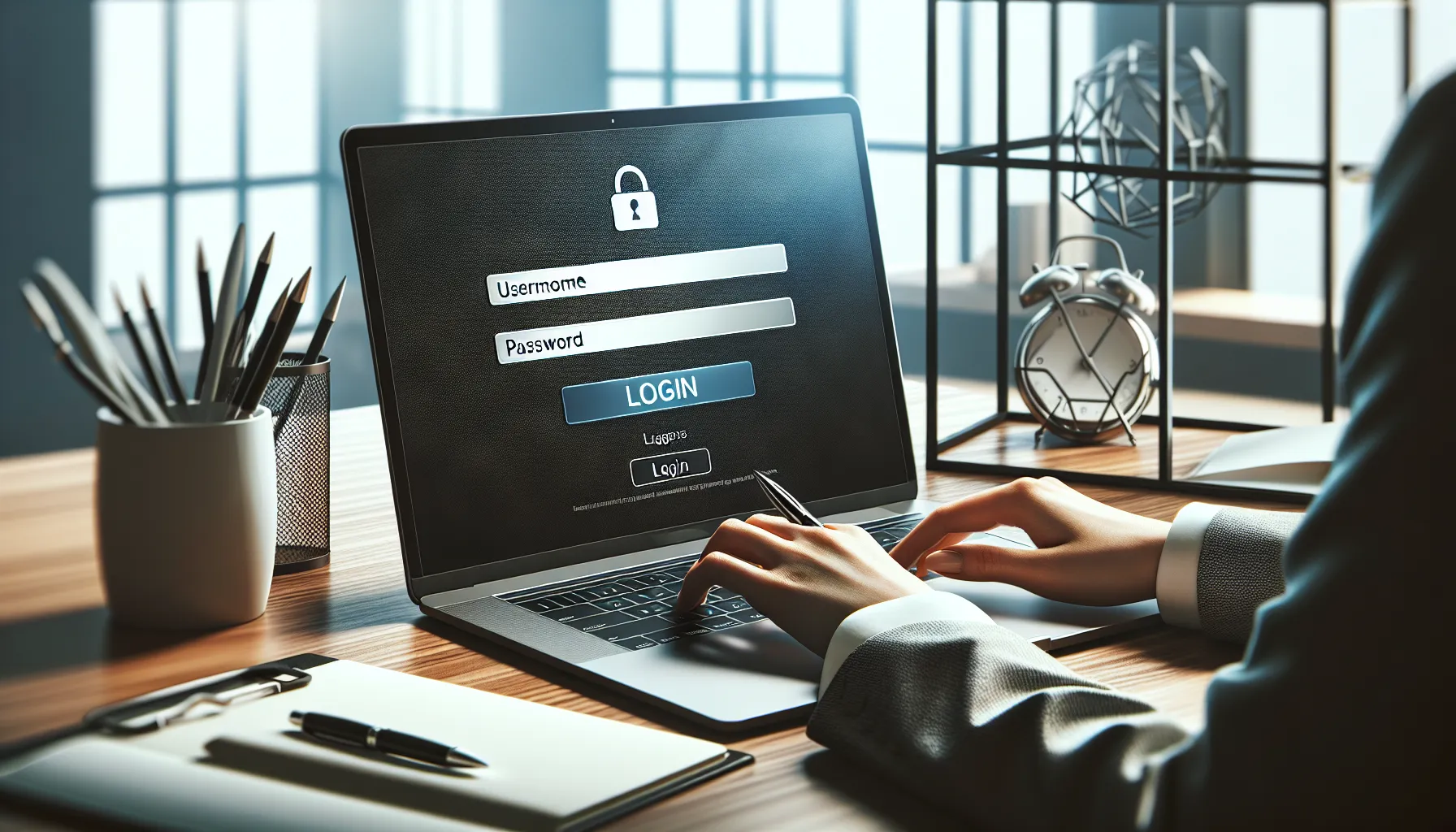 user logging into cplsetu in a modern office environment.