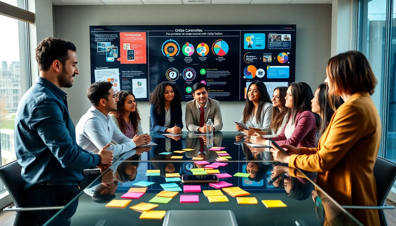 diverse professionals collaborating in a modern office environment.