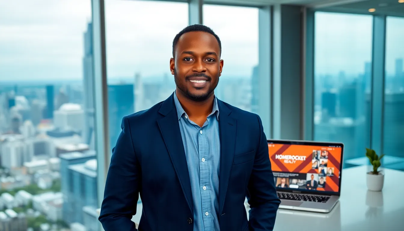 Timothy Williams in a modern office, showcasing Homerocket Realty.
