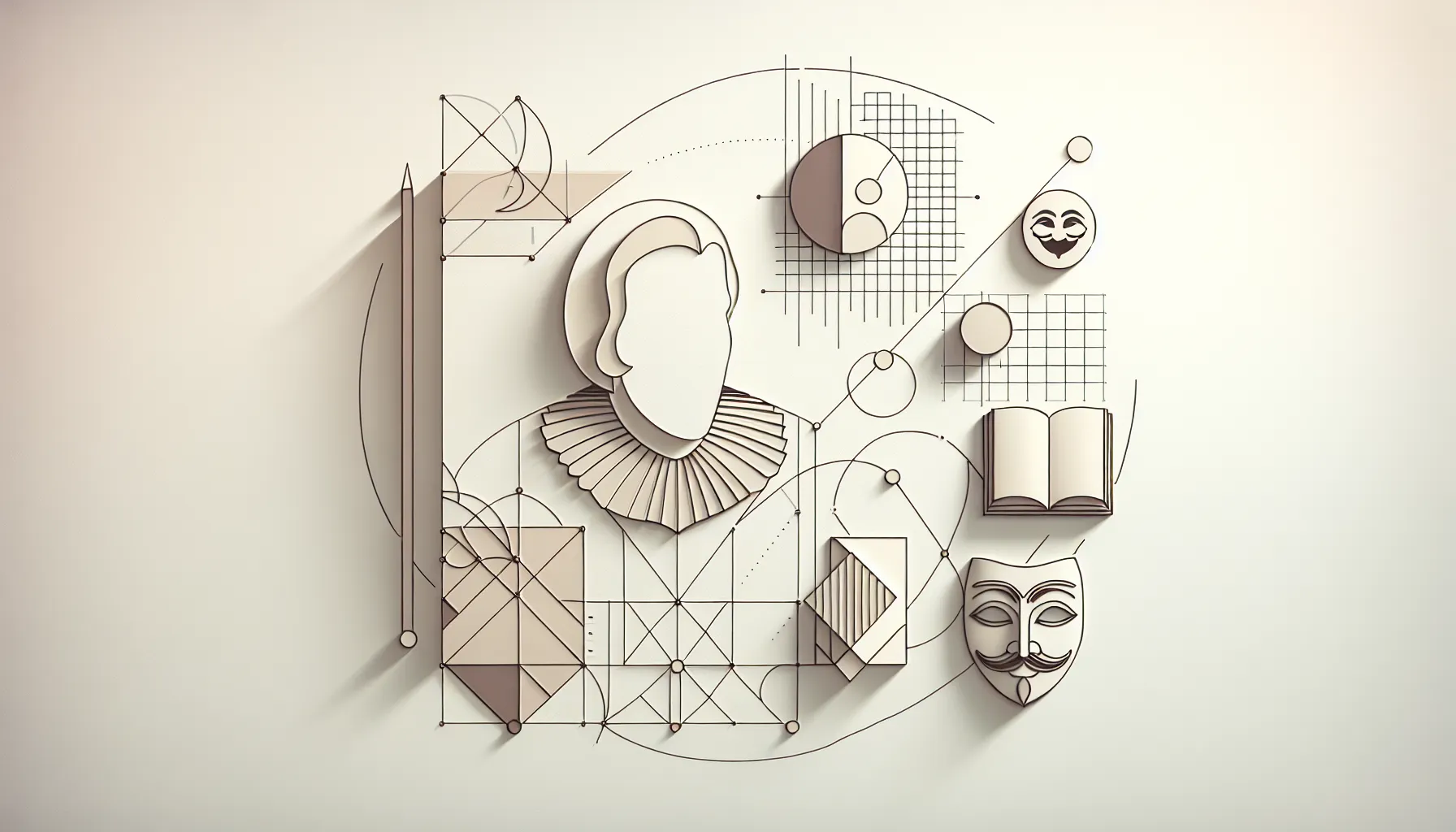 Shakespeare silhouette with books representing classic literature education