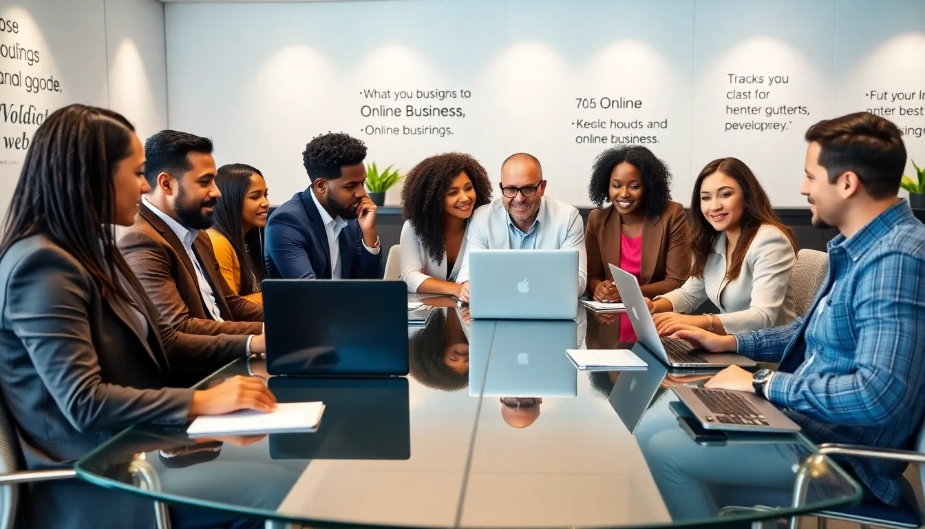 diverse entrepreneurs collaborating in a modern office.