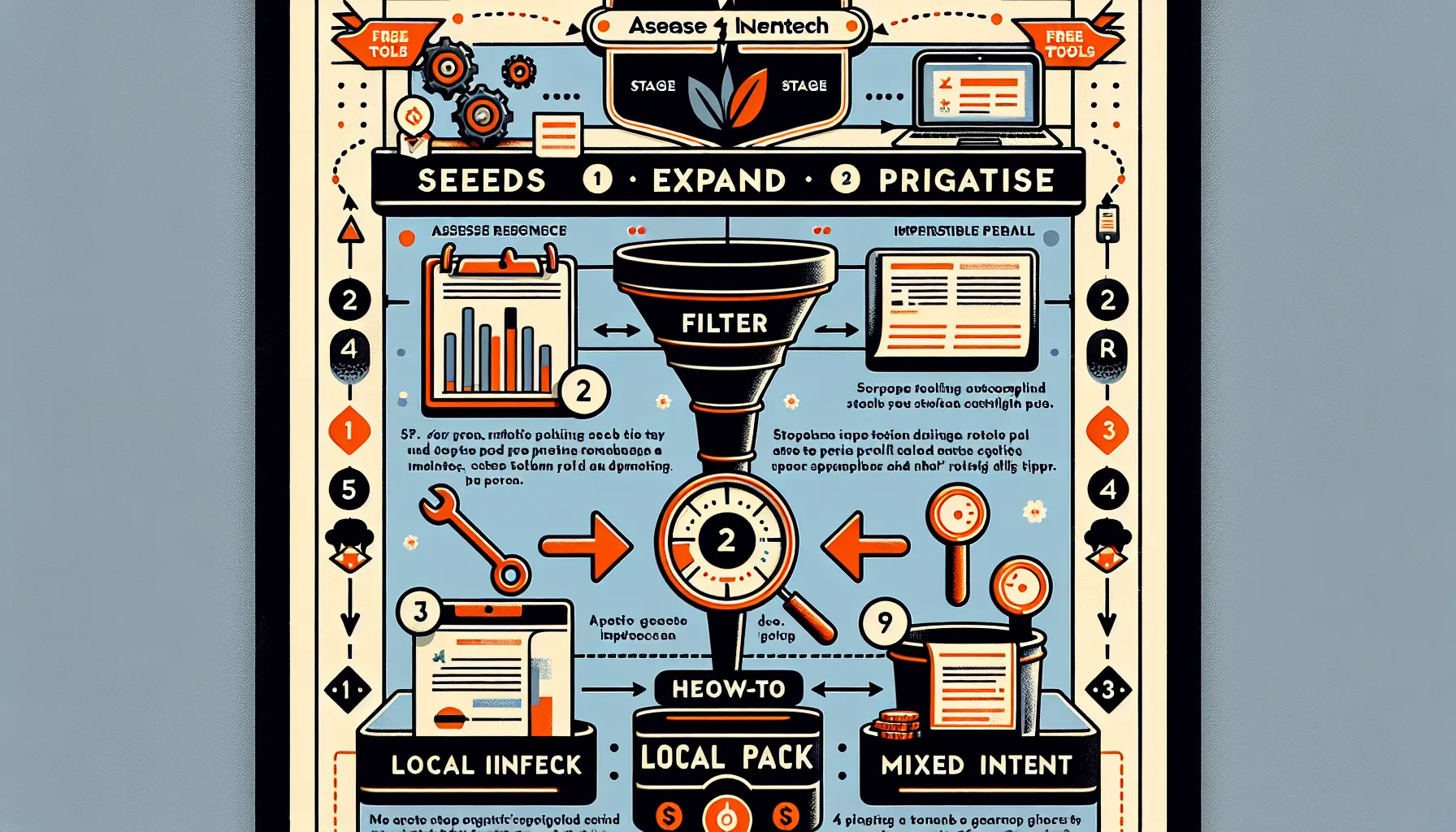 UK keyword research workflow using free SEO tools from seed to targeting.