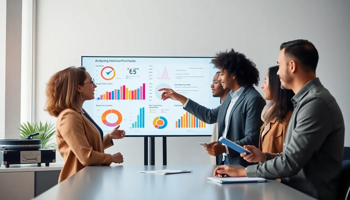 diverse team analyzing consumer behavior in a modern office.
