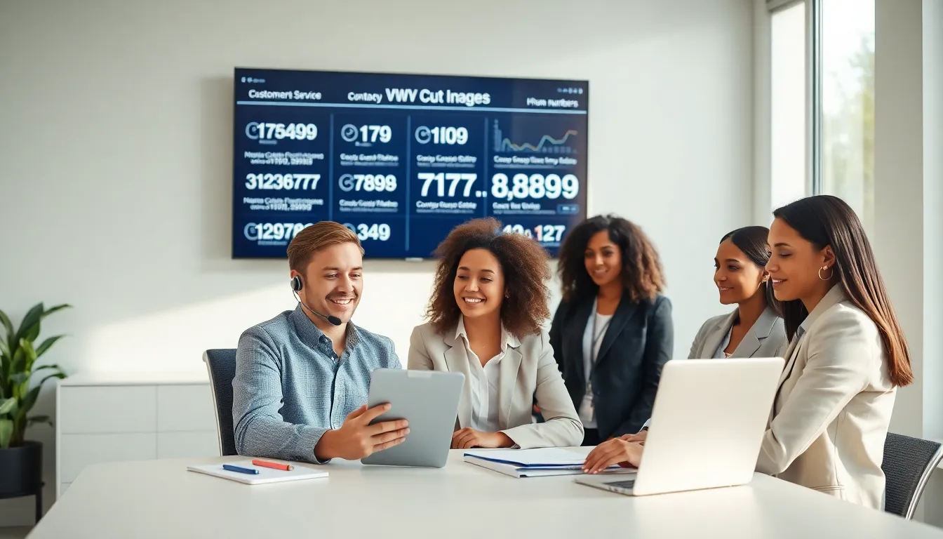 diverse team in a modern office making calls.