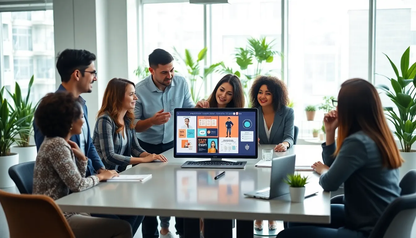 diverse team brainstorming budget-friendly event ideas in a modern office.