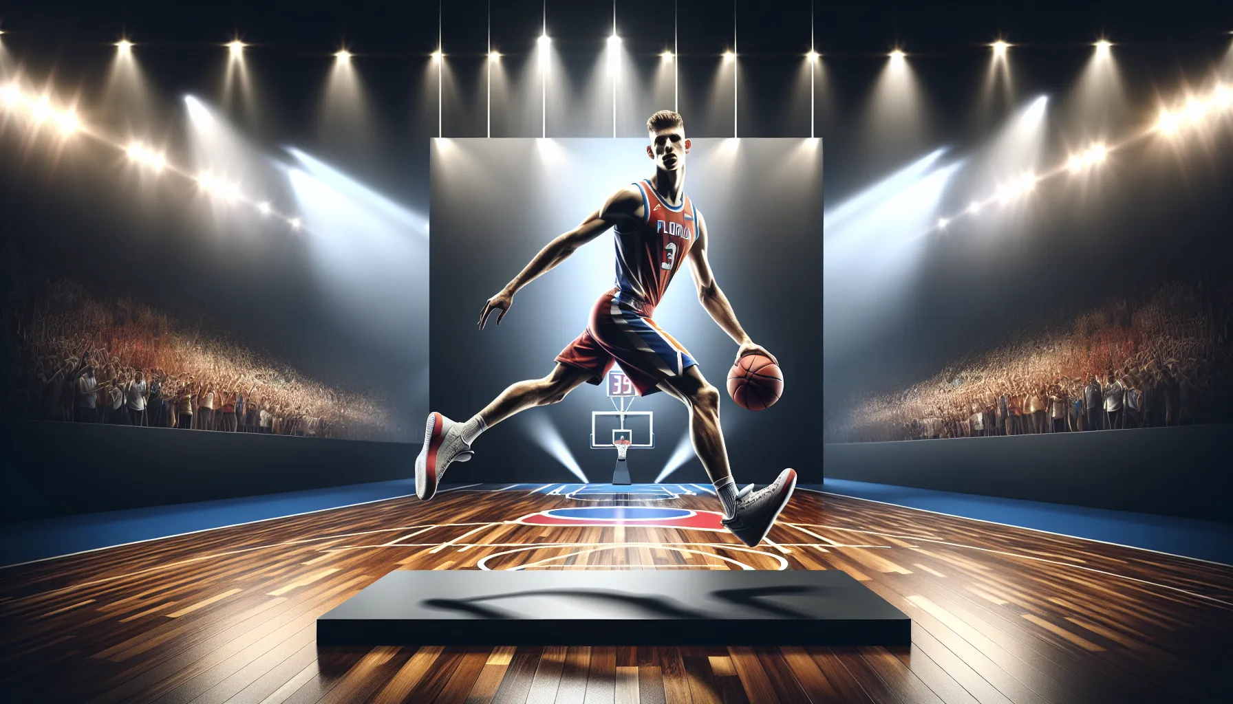 Penny Hardaway showcasing basketball skills on a modern court.