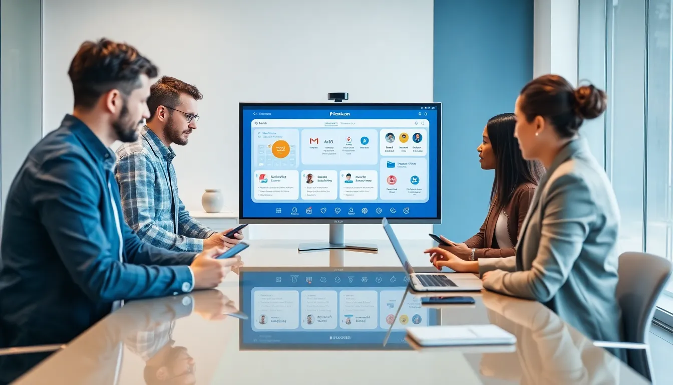 diverse professionals discussing Pgotoacom in a modern office setting.