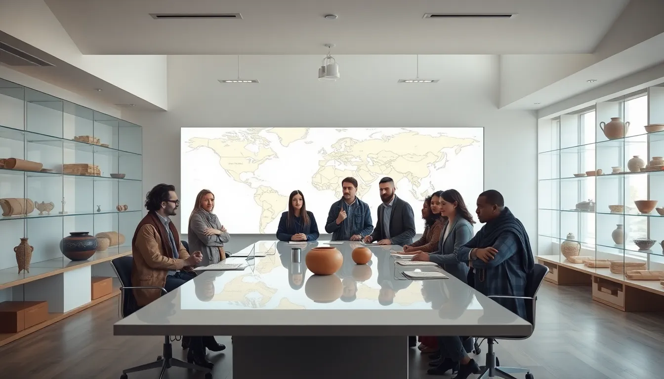 group of scholars discussing historical context of Shardavidian.