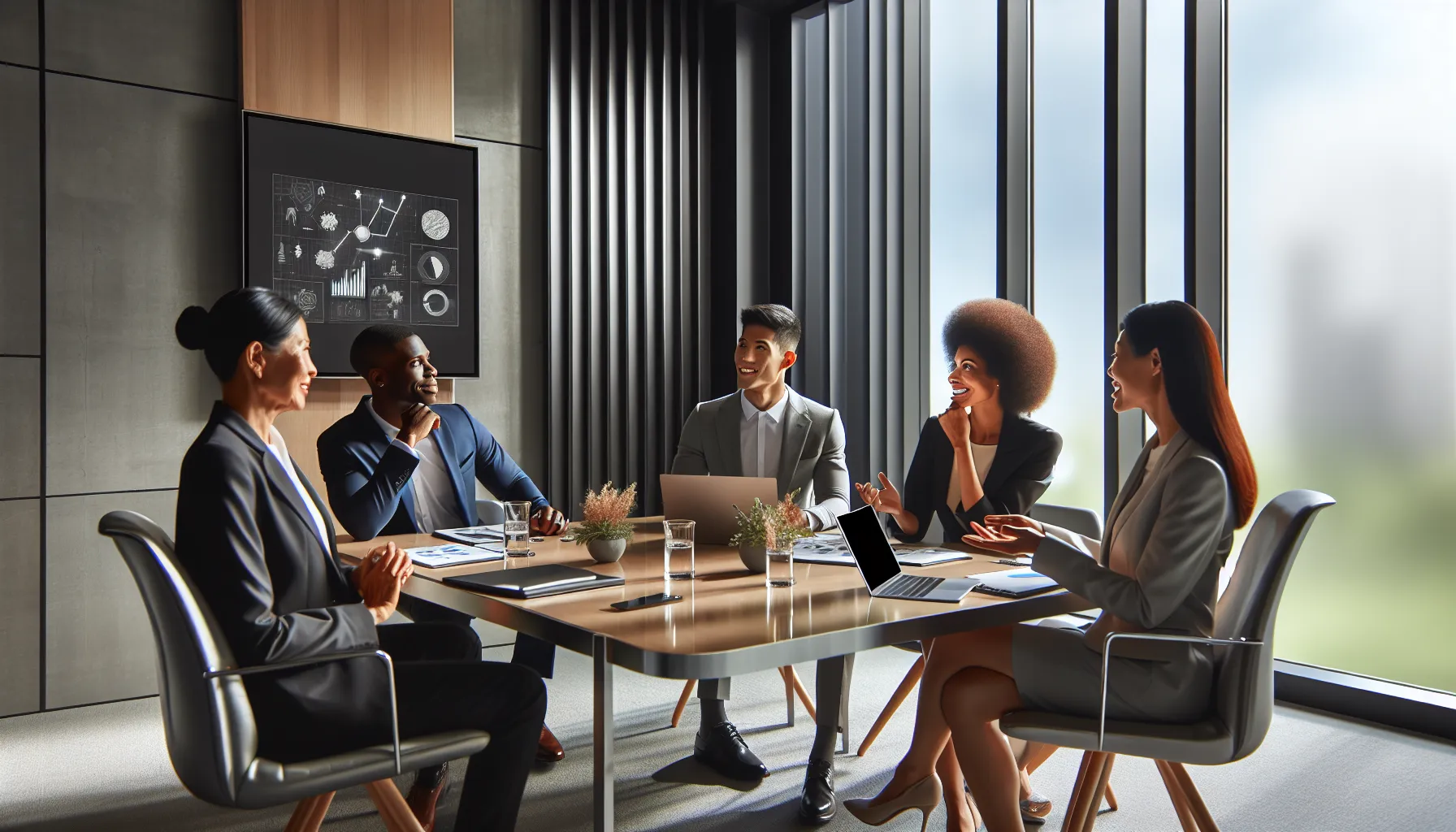diverse team discussing challenges in a modern conference room.