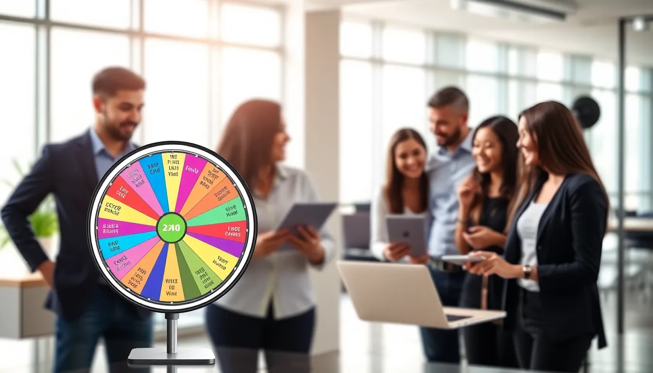 Interactive digital Spin to Win feature from CK2Generator in a professional setting.