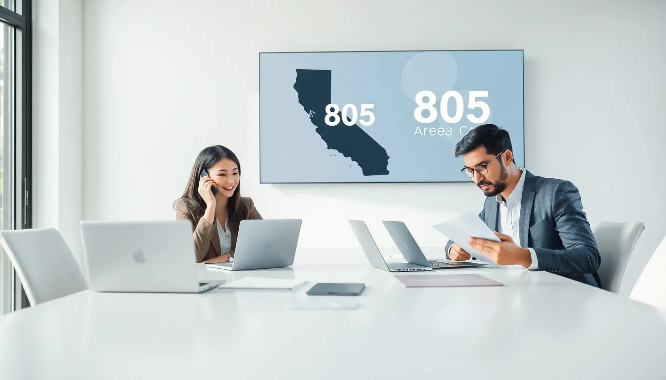 diverse professionals in a modern office discussing telecommunications.