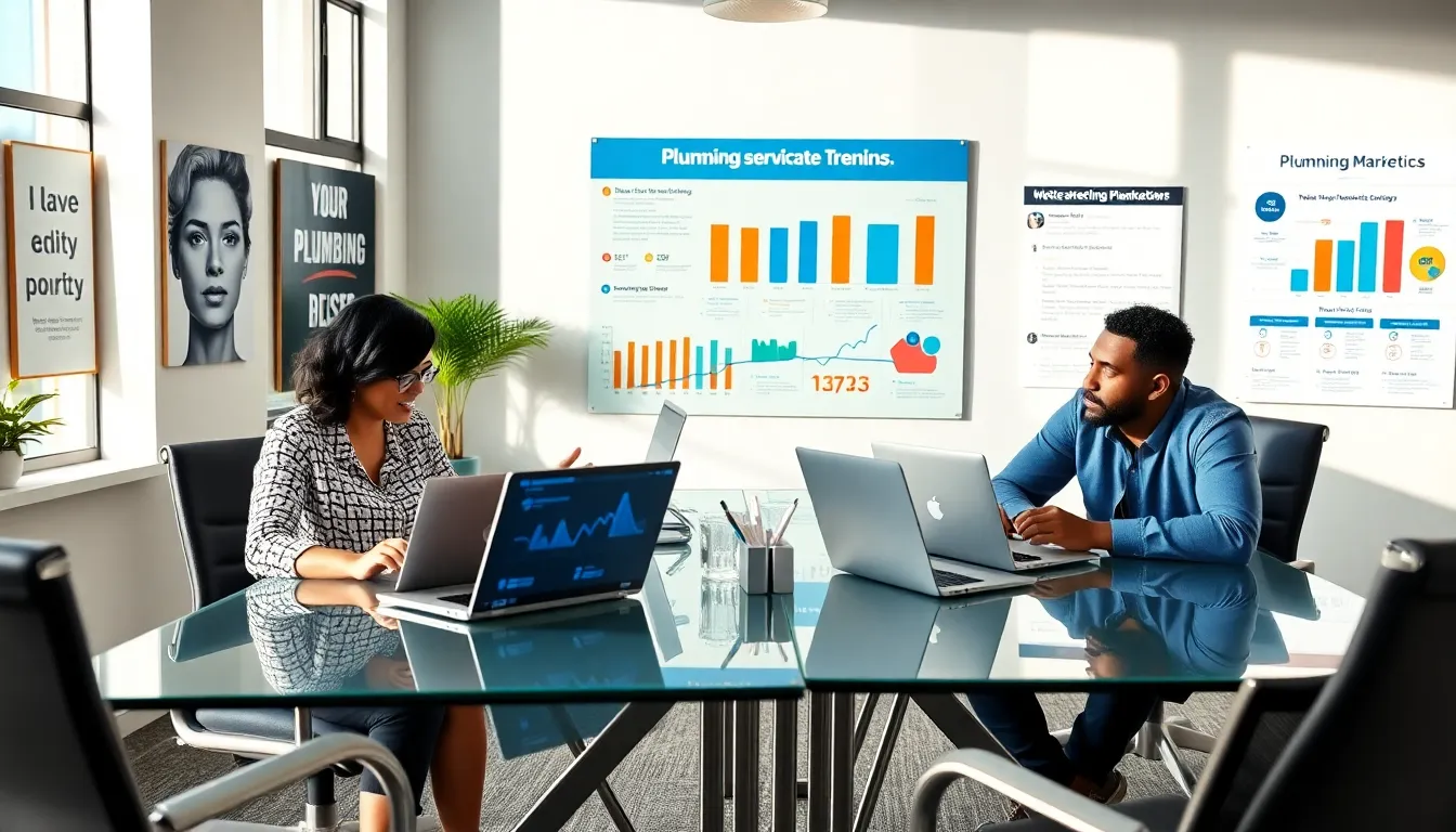 diverse team discussing digital marketing strategies in a modern office.