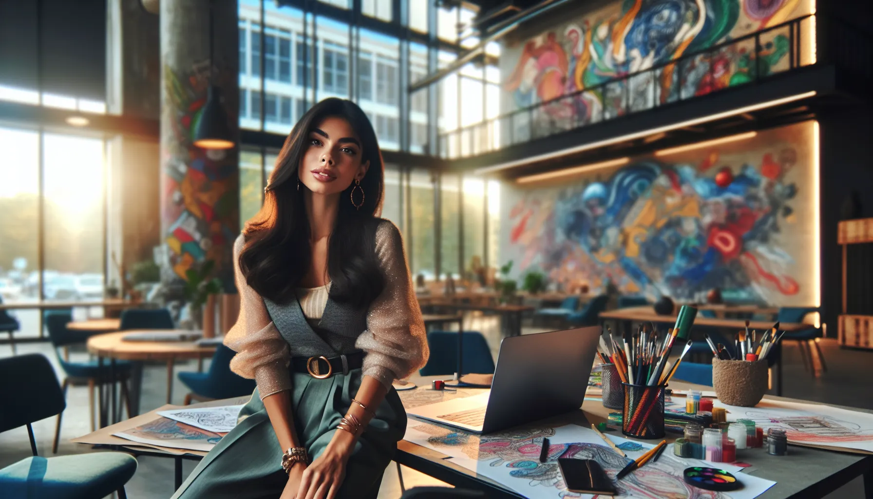 Jazmineblouise in a creative workspace in Los Angeles.