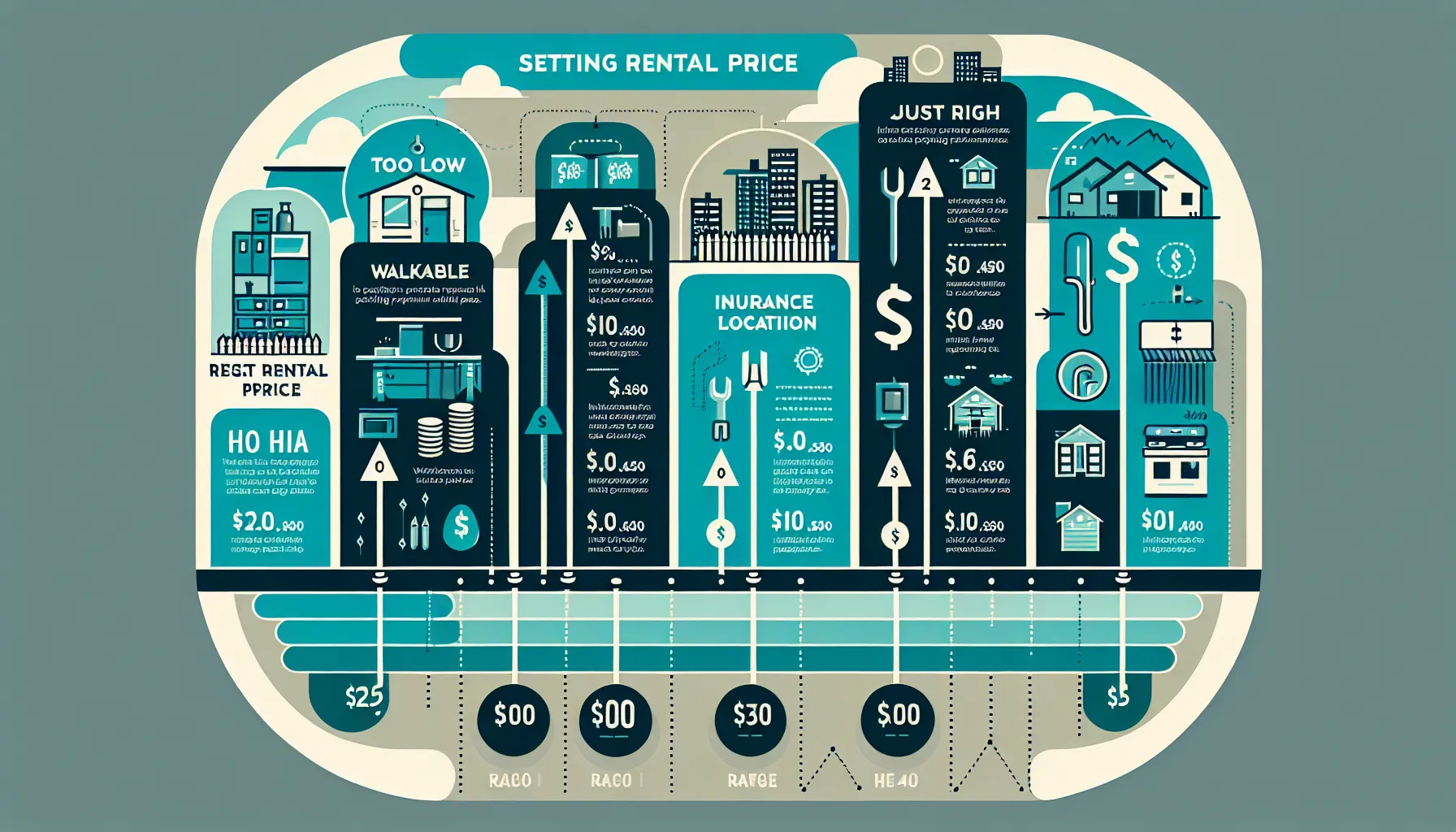 Comparison chart of factors and costs for setting rental prices in Pleasant Hill.