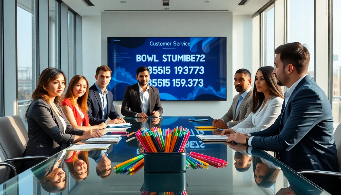 diverse team discussing customer service in a modern office.