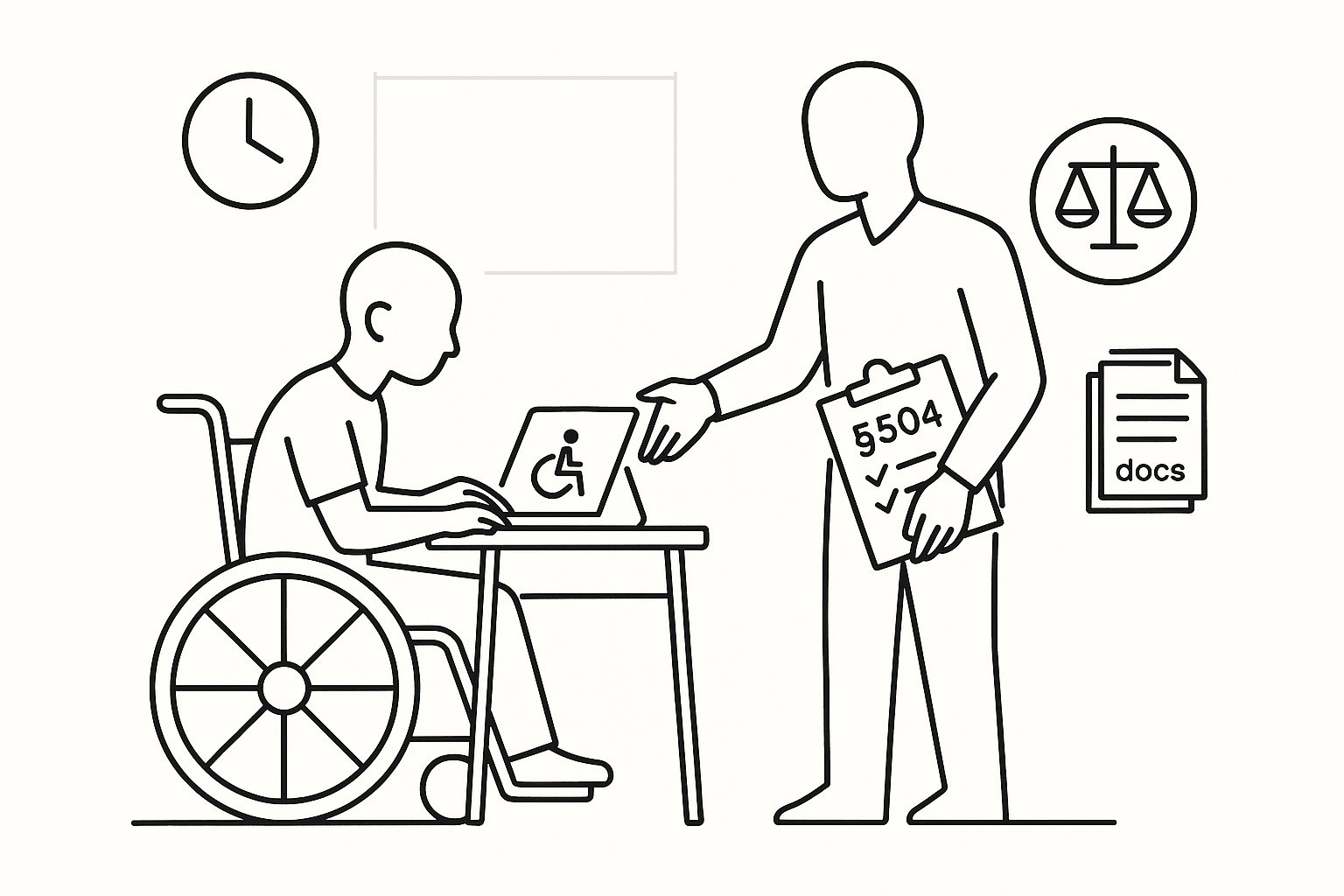 Student at a desk with a 504 plan checklist and a teacher nearby. - 504 Plan Eligibility Explained A Practical Guide For Parents Educators And Professionals 2026