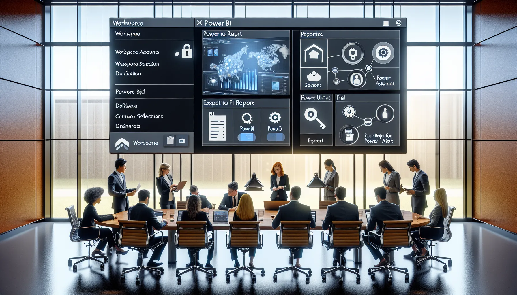 IT team configures Power Automate export to file for Power BI reports securely.