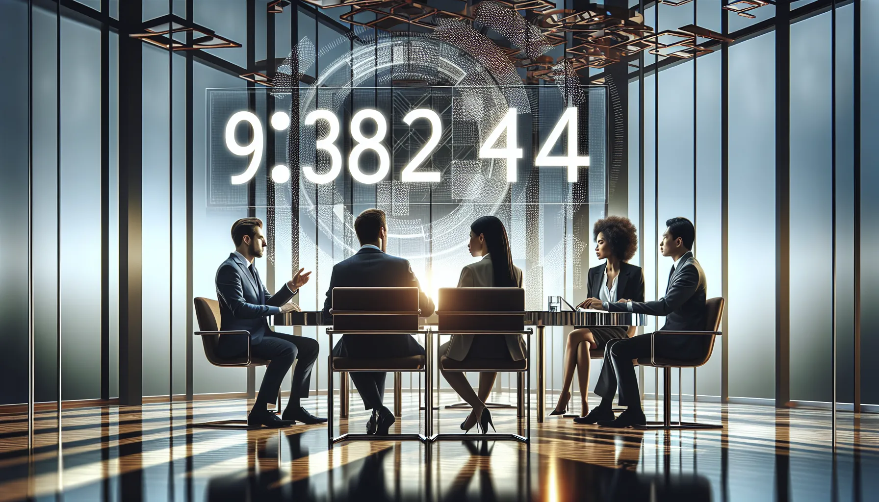 diverse team discussing the significance of a number in a modern office.