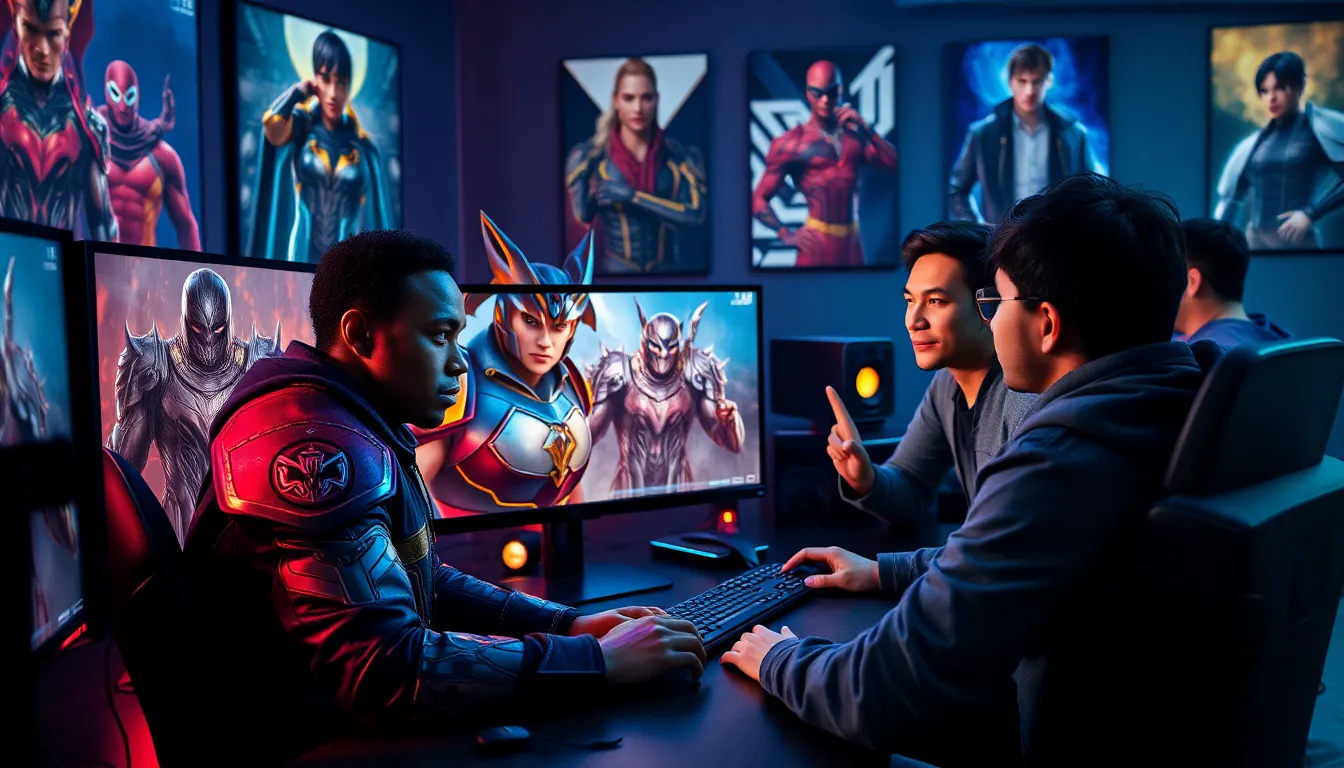 gamers engaged with Armor King in a modern gaming studio setting.