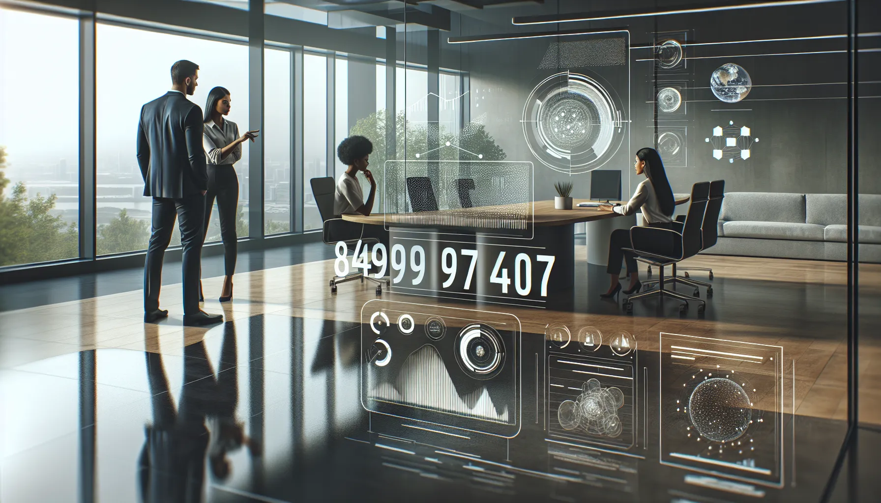 diverse professionals collaborating on data insights in a modern office.