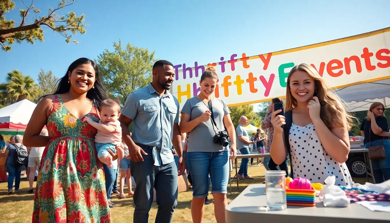 a lively community festival with families enjoying affordable activities.
