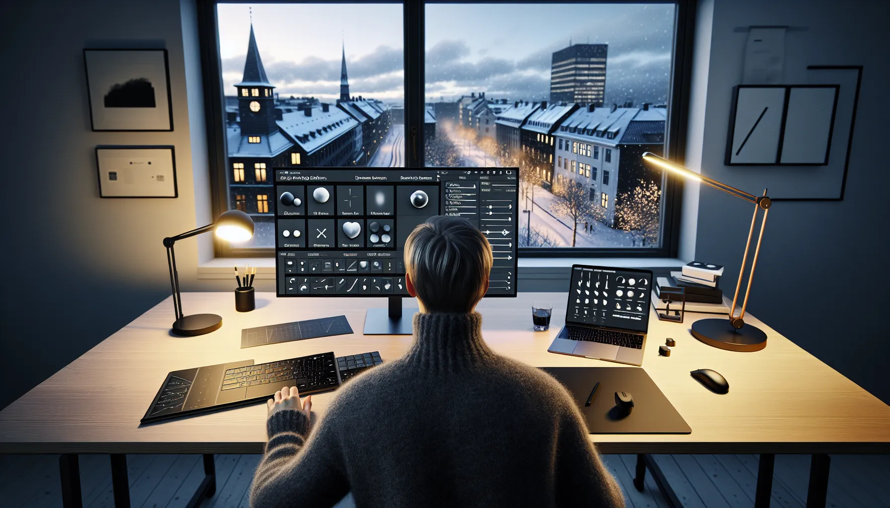 Fremtidens grafiske design: hva kan vi forvente? 3 Norwegian designer refining 3d, motion, and variable typography on a ui.