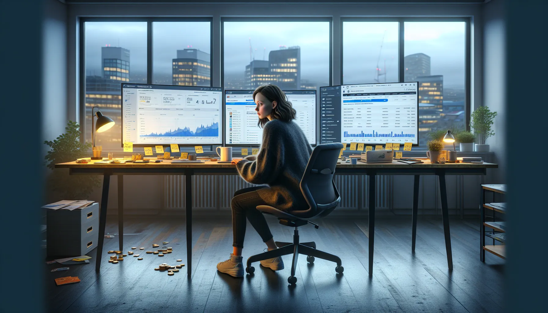 Norwegian digital marketer reviews chaotic campaign dashboards showing rising costs and weak results.