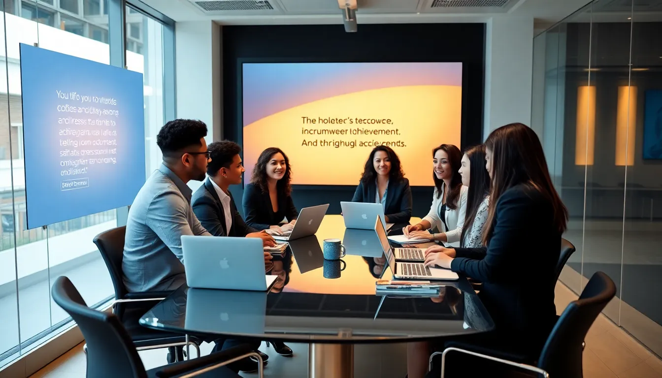 diverse team collaborating in a modern office.