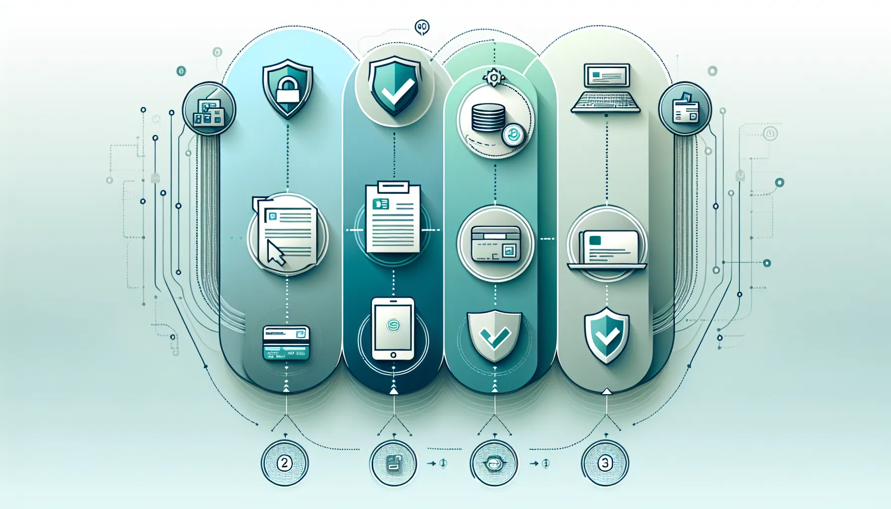 Three-stage process for preparing to buy Litecoin: documents, wallet setup, and identity verification.