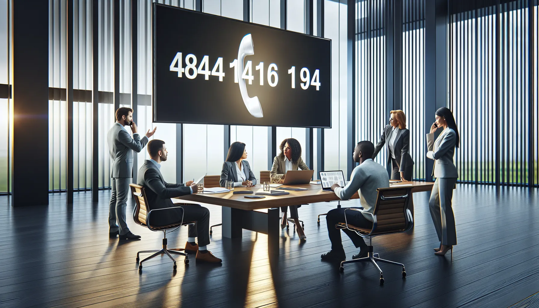 diverse team discussing customer service in a modern office.