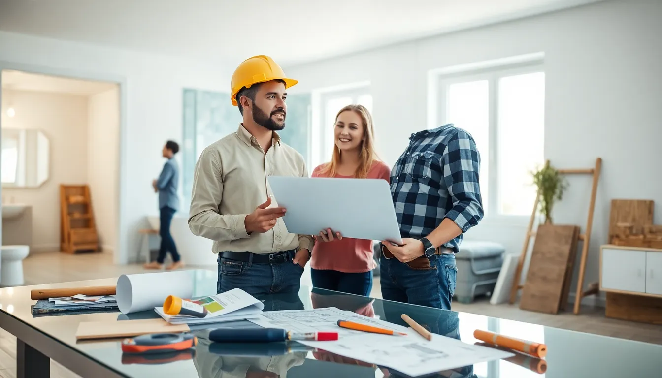 professionals collaborating on a home renovation project.