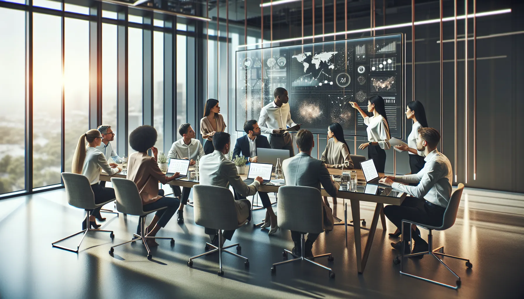 diverse professionals collaborating in a modern office on Jjfi123 technology trends.