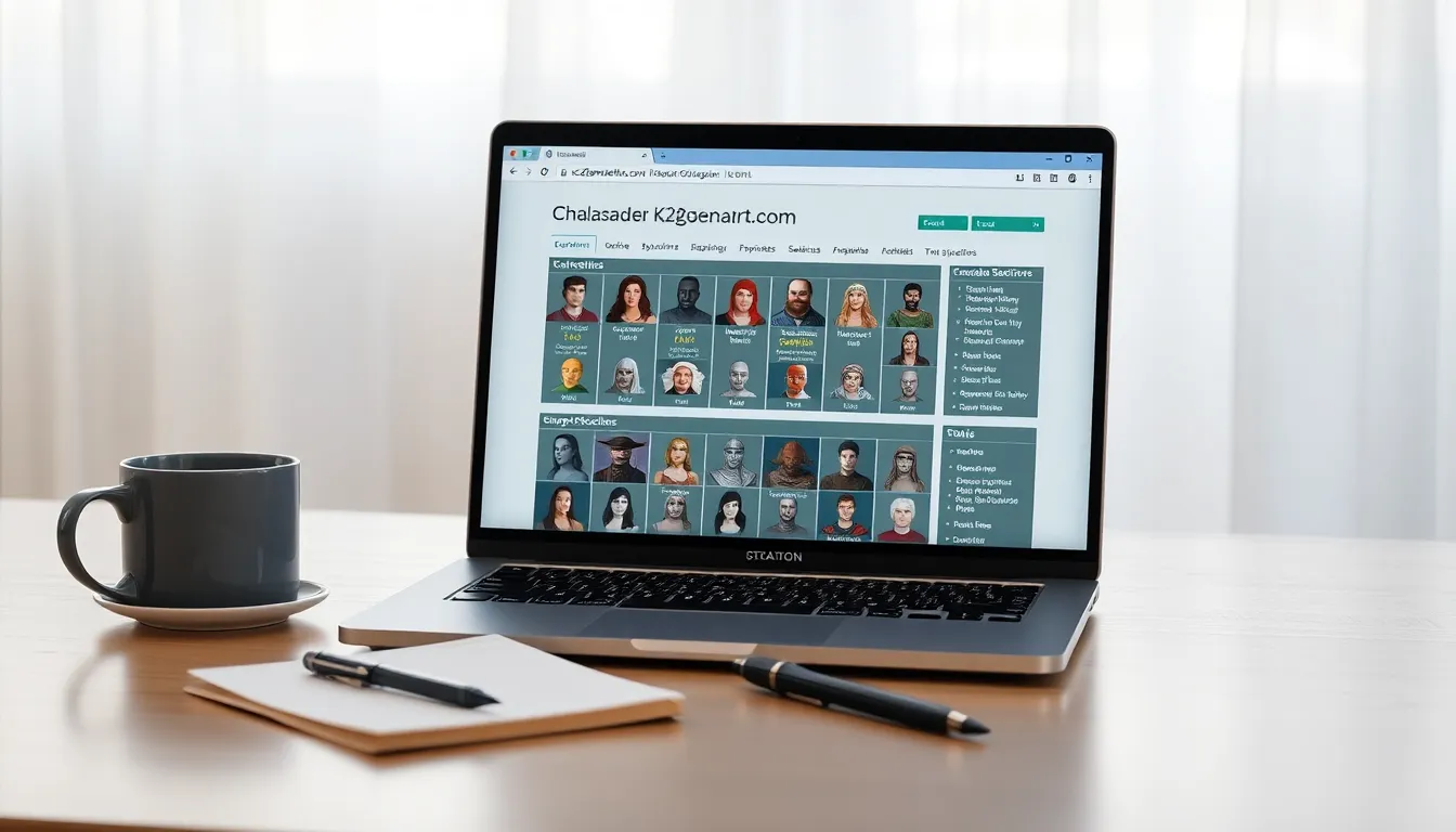 laptop displaying ck2generator.com in a modern workspace.