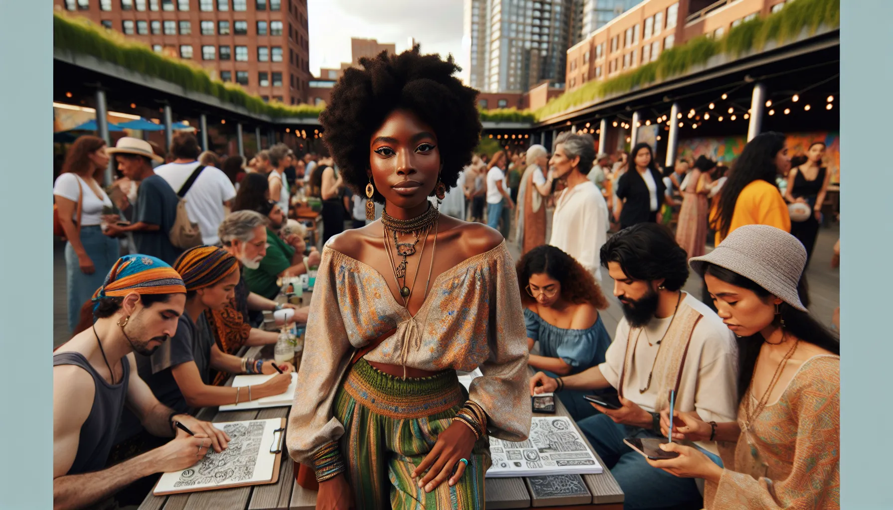 Jazmineblouise leading a community event focused on mental health and sustainable fashion.