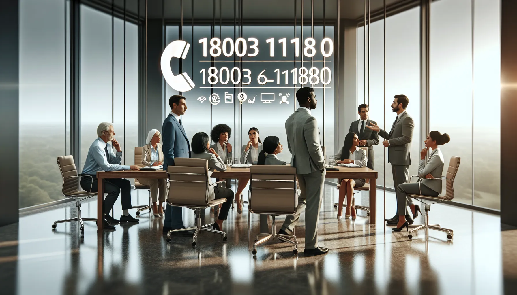 diverse team discussing importance of the number 18003611180.