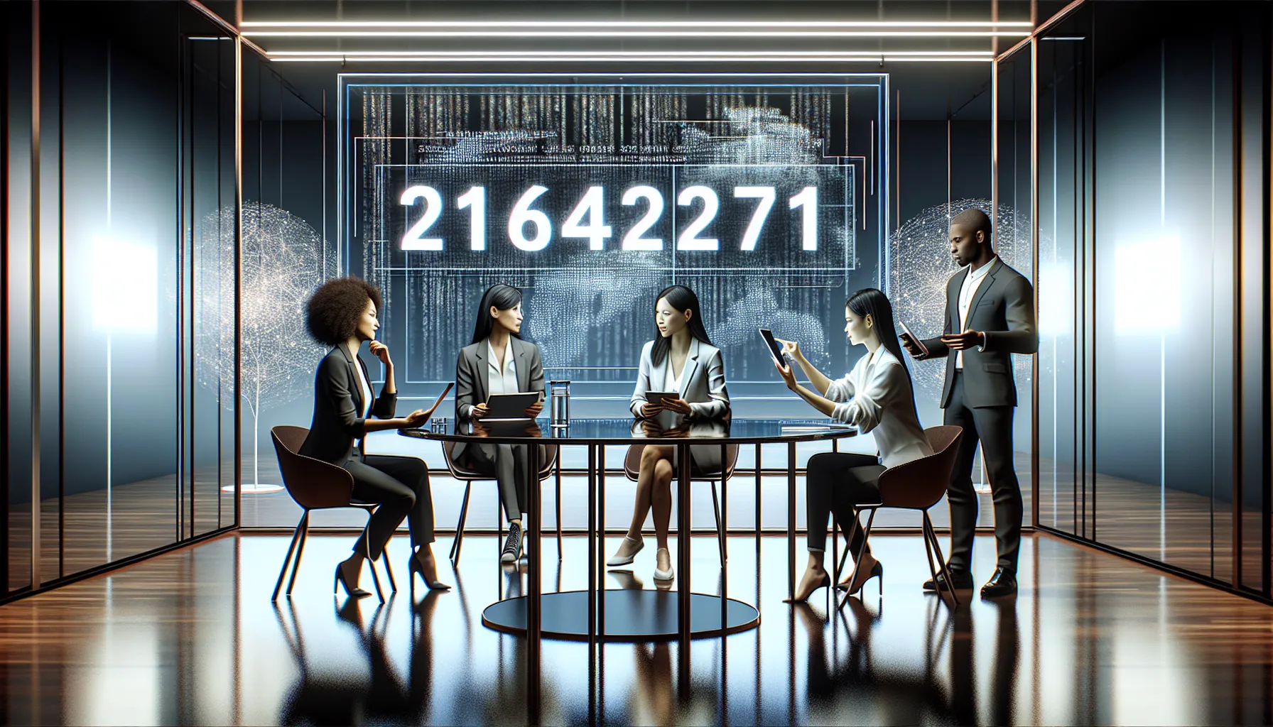 diverse team discussing the significance of a symbolic number.