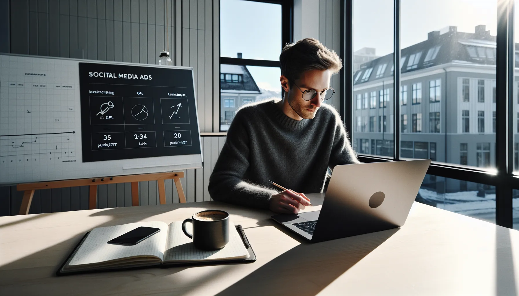 Norwegian marketer plans course ads with kpis, persona triggers, and value promises.