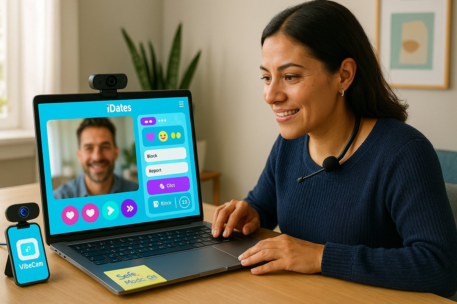 Person using iDates two-pane interface on laptop with visible timer.