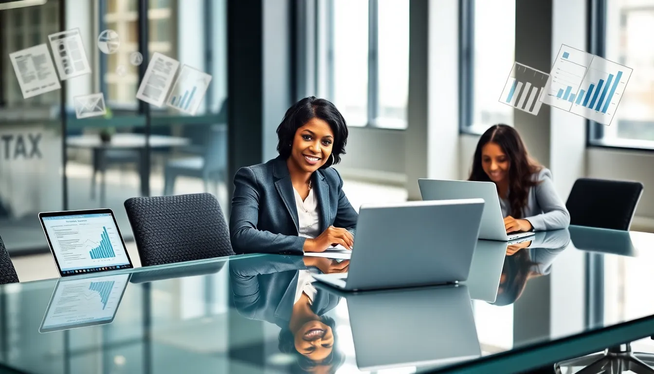 diverse team discussing tax optimization strategies in a modern office.