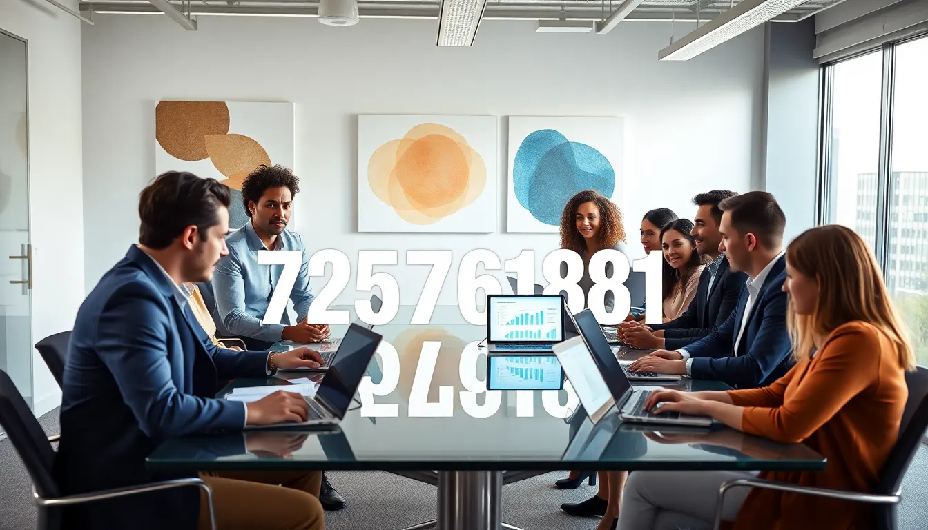 diverse professionals collaborating on mathematical concepts in a modern office.