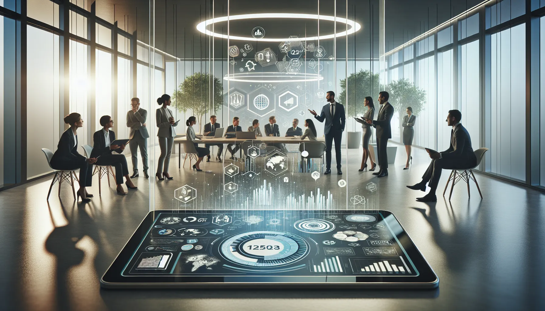 professionals analyzing data about the number 12502981102 in a modern office.